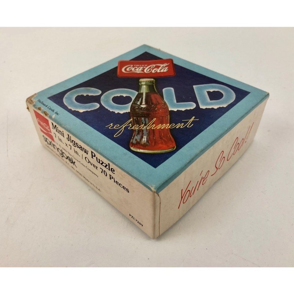 Coca Cola Mini Jigsaw Puzzle Sprinbok Hallmark Cards Over 70 Pieces 1983 - Picture 3 of 8